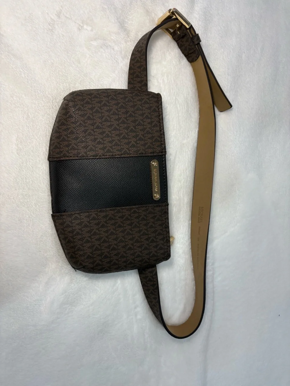 Michael Kors Brown and Black MK Logo Belt Bag